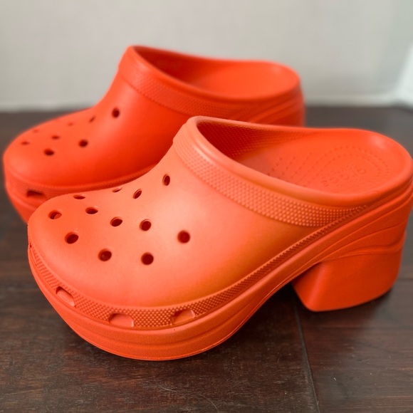 Orange CROCS Clogs w Vent Holes - Picture 2 of 5